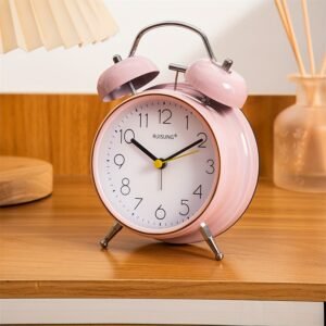 1pc 4-inch retro super loud alarm clock random color