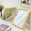 1pc Wave-Shaped Makeup Mirror, Desktop Stand or Wall-Mounted Vanity Mirror