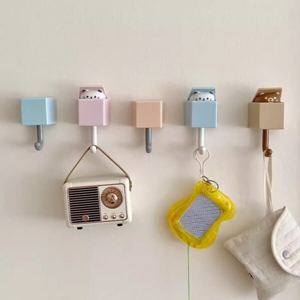 1pcs New Cute Cartoon Cat Hooks with Strong Adhesive