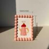 6-inch Cute Beaded Edge Plastic Photo Frame random colour
