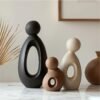 A Set of Minimalist-style Resin Ornaments Featuring Simple Shapes and Soft Colors
