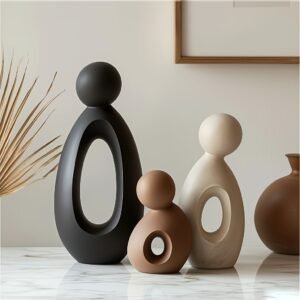 A Set of Minimalist-style Resin Ornaments Featuring Simple Shapes and Soft Colors