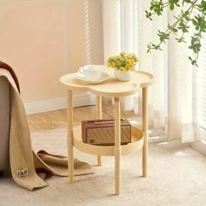 Comfortable and Bedside Table with Portable Storage Rack