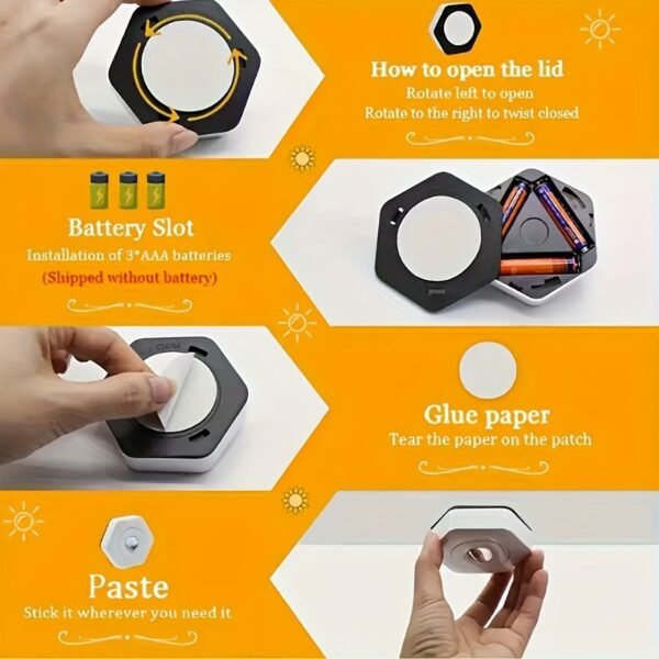 1pc Creative White Hexagonal Cat's Eye Colorful Wall Lamp Sunset Red Projection Sunset Light