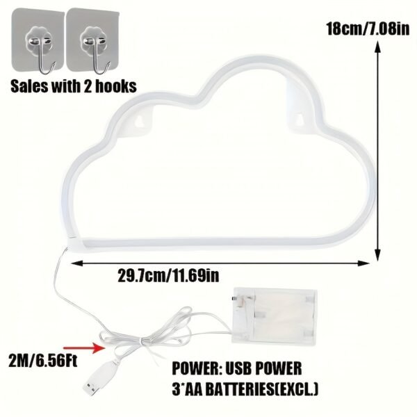 1pc Cloud Neon Sign warm white