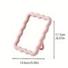 1pc Wave-Shaped Makeup Mirror, Desktop Stand or Wall-Mounted Vanity Mirror