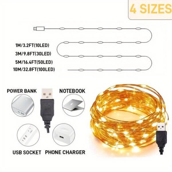 USB Copper Wire String Lights